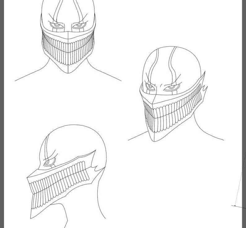 Dandadan Okarun Turbo Granny Mask EVA Foam Template &amp; Pattern - Digital ...