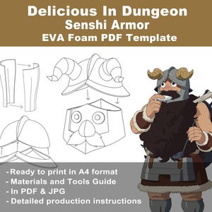 Delicious In Dungeon Senshi Armor EVA Foam Template & Pattern - Digital Download PDF