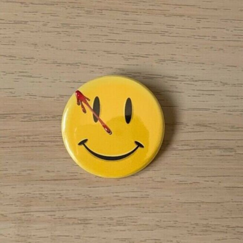 Watchmen Pin back Button 38mm Smiley Face image 2