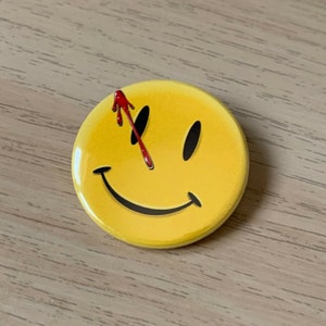 Watchmen Pin back Button 38mm Smiley Face image 1