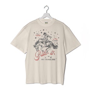Koszulka Ride It Like Hydraulics Vintage, Kolory Comfort, Unisex, Kowboj, Kowbojka, Western