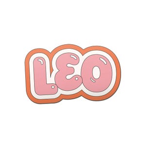 Leo Zodiac Sticker | Matte or Holographic | Cute, Retro, Typographic Astrology Sign Sticker for Laptop, Phone, Bottle, Notebook