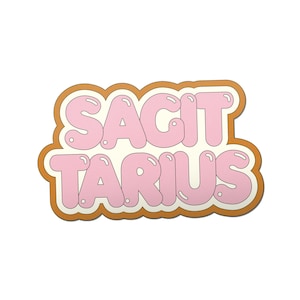 Sagittarius Zodiac Sticker | Matte or Holographic | Cute, Retro, Typographic Astrology Sign Sticker for Laptop, Phone, Bottle, Notebook