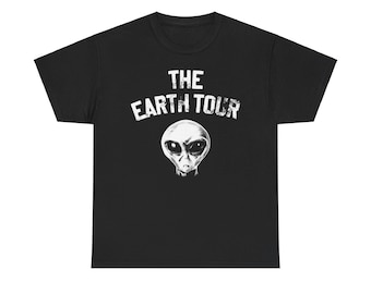 The Earth Tour Alien UFO Graphic Tshirt | Vintage Apparel