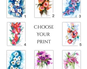 Watercolor Floral Art Print Set – Choose Your Wall Decor