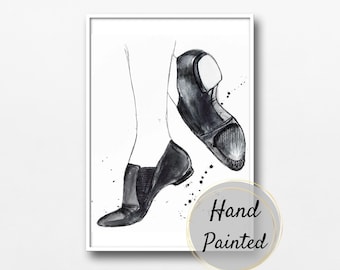 Jazz Shoes Watercolor Art Print, Dance Lover Gift