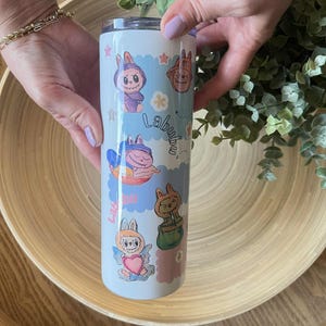 The Monsters Labubu Metal 20oz Tumbler, Personalized Name Tumbler, Custom Gift, Pop Mart Labubu,Your Name on the Tumbler, Have a Seat Labubu