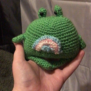 Crochet Pride Frog - Handmade LGBT Gift- LGBTQ Rainbow Frog Plush-Personalized Crochet Frog Amigurumi-Amigurumi Crochet Pride Frog