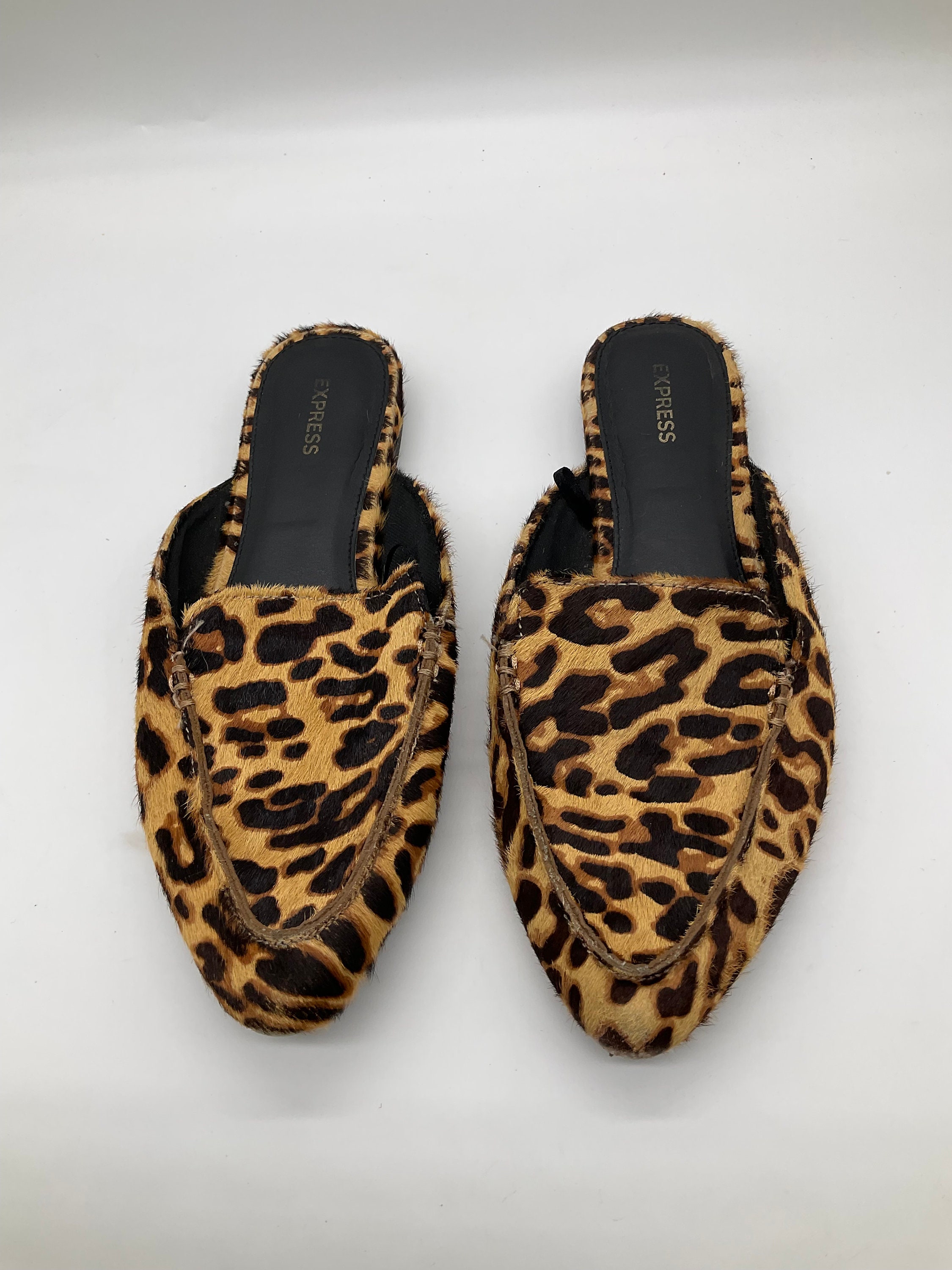 Express leopard mules clearance