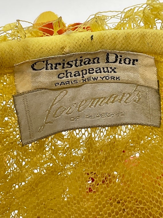 Vintage Christian Dior Yellow With Orange Flowers… - image 5