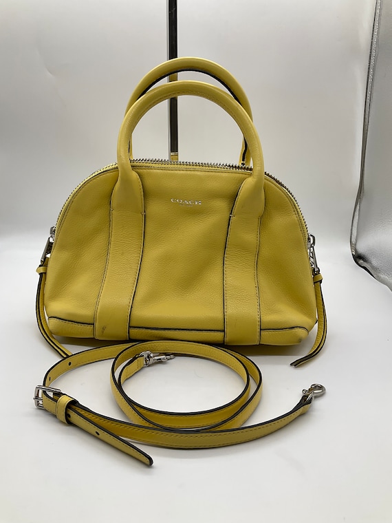 Coach Bleeker Mini Preston Lemon Yellow Pebbled Le