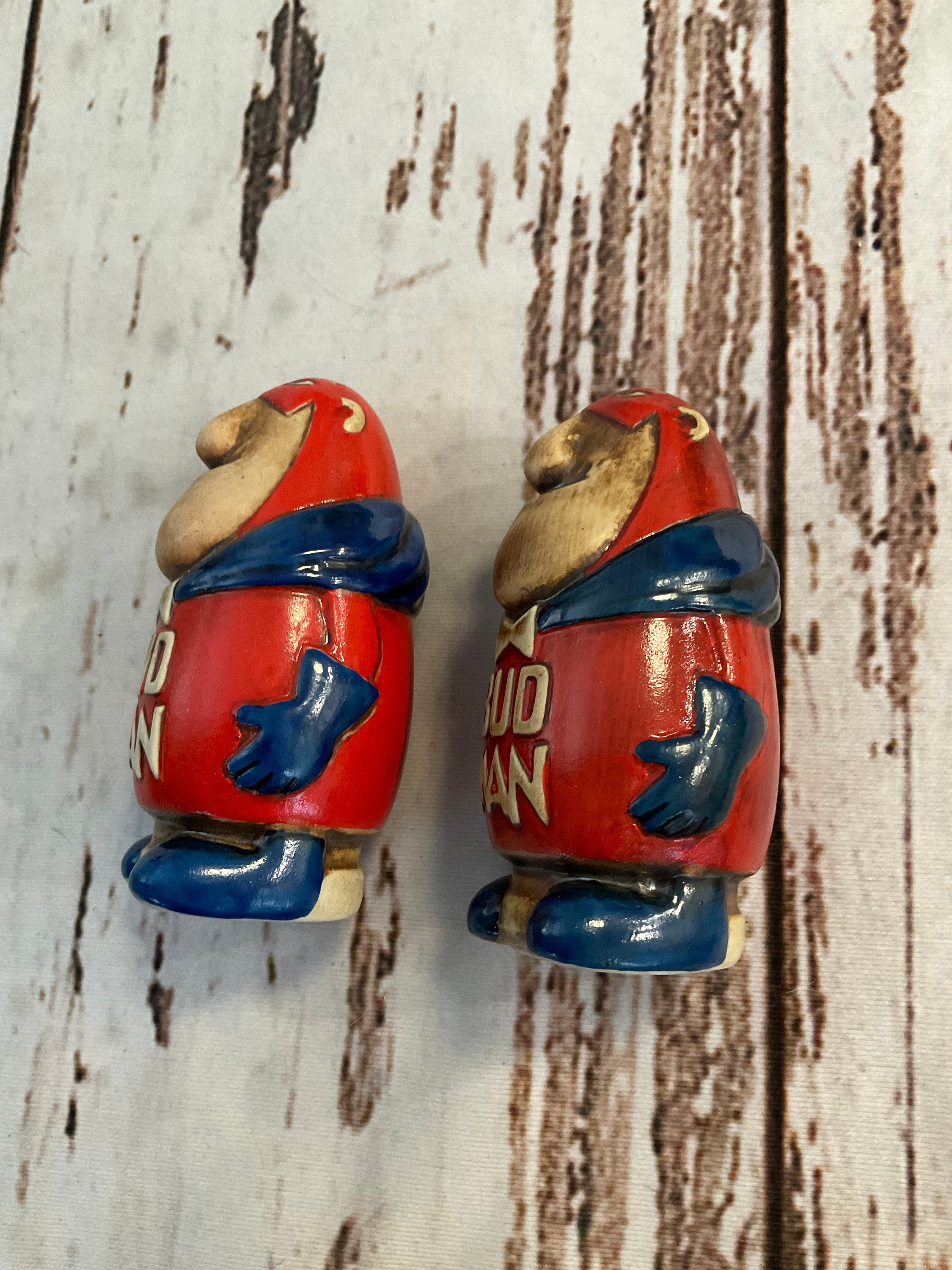 バドマン　バドワイザー　ソルト&ペッパーシェイカー 80's Bud Man Budweiser Salt & Pepper Shakers | Button Works