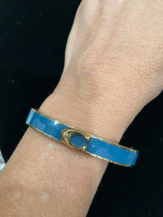 Coach Blue Bangle Bracelet With Magnetic Closure