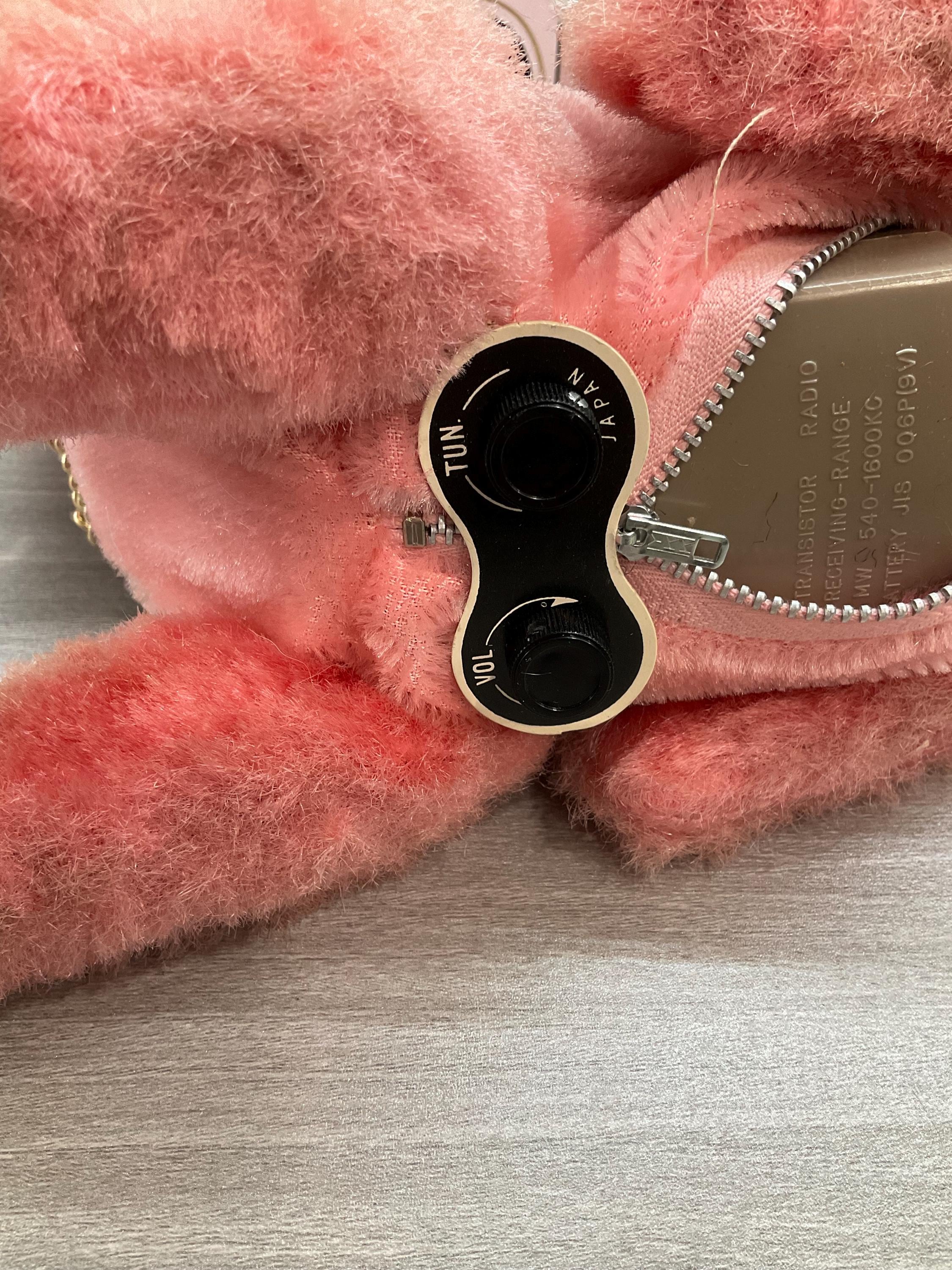 Pink Transitor Vintage Pink Poodle Plushie Transistor Radio Made in Japan Kitsch Kawai ...