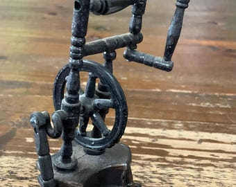Vintage Mini Die Cast Spinning Wheel Pencil Sharpener