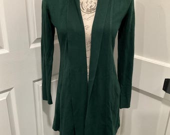 White House Black Market Cardigan Flaskgrön öppen lång tröja