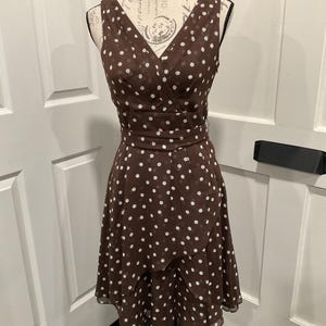 brown polka dot dress white house black market White House Black Market Women's Polka Dot Casual Dresses for Women for sale