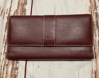 Vintage Coach 7219 Multifunction Purse Rare GREEN Wallet Leather