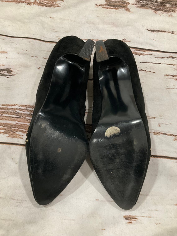 Vintage Ellemenno Leather Sherry Black Pumps - image 10