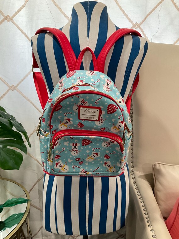 Disney Loungefly Mickey Minnie Mouse Snowman Mini Backpack  display picture 1