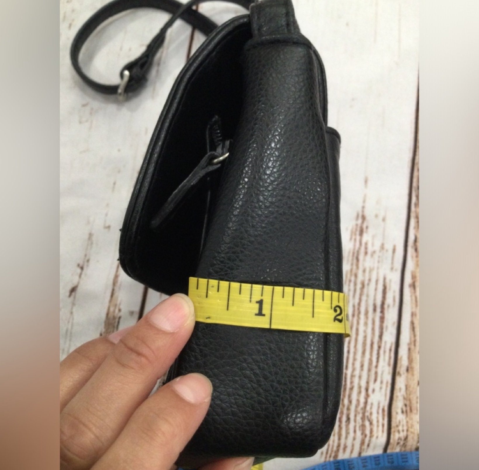 Jet Black Eze Leather Crossbody Bag