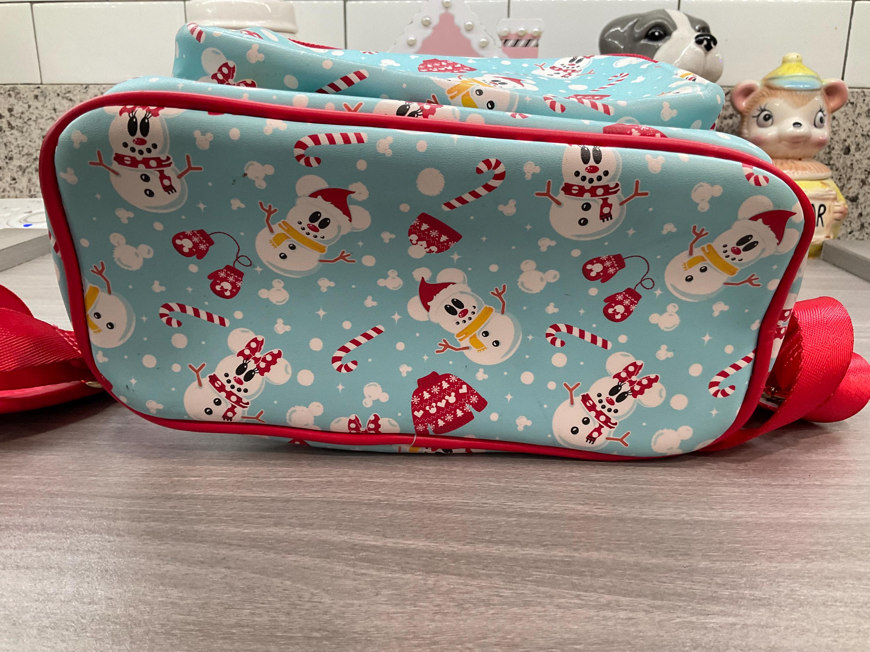 Disney Loungefly Mickey Minnie Mouse Snowman Mini Backpack 