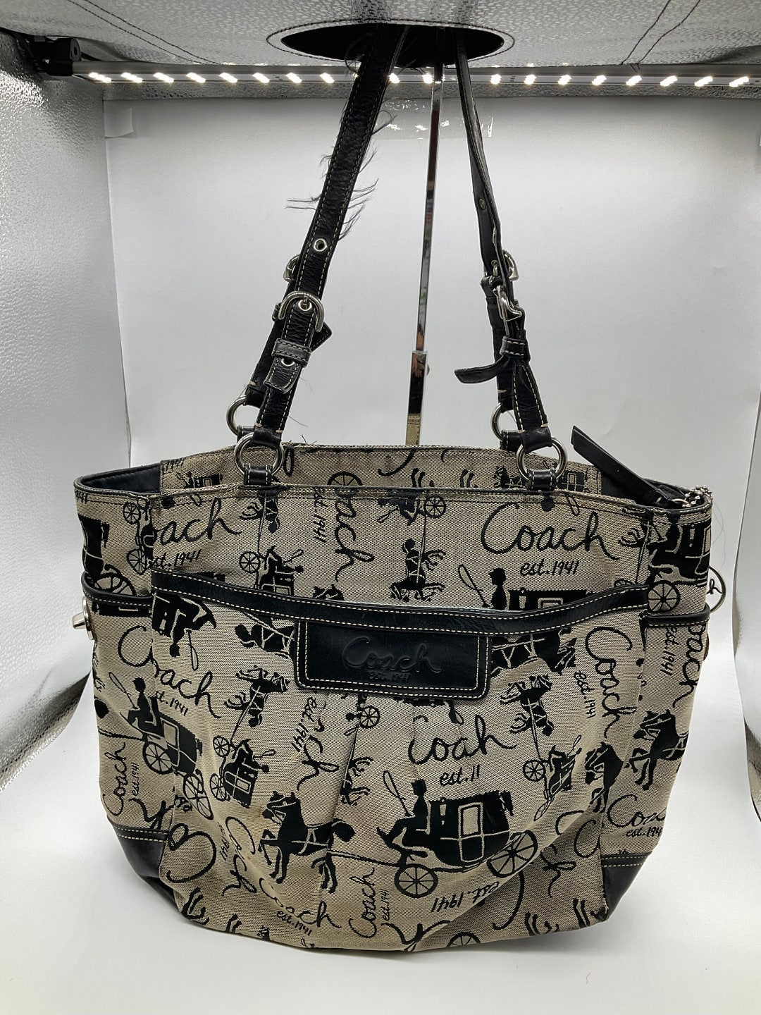 Large Coach Stagecoach Fabric Bag - Etsy
