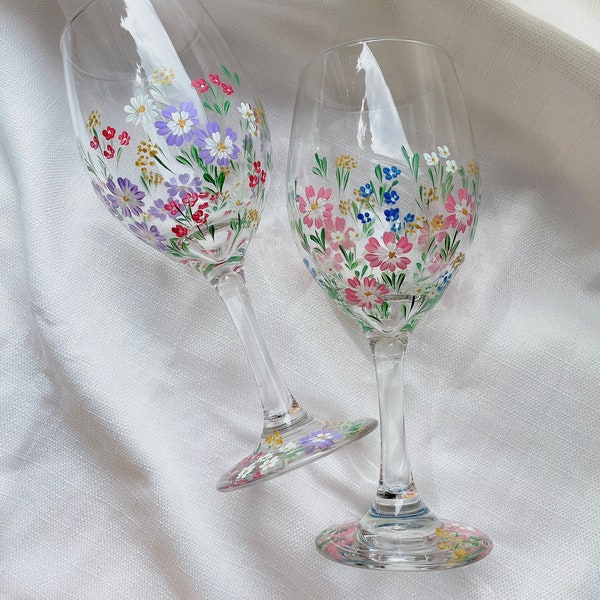 Hand Painted Glasses Etsy