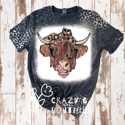 cow print bleached shirt