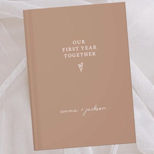 Carnet de notes personnalisé pour couple-cadeau d'anniversaire en papier personnalisé-notre première année ensemble-souvenir de couple-seau-liste-mariage Anni