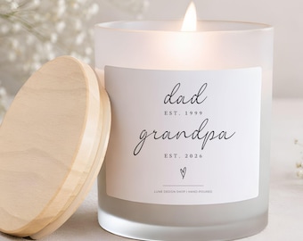 Custom Grandpa Candle Gift Personalized New Papa Gifts Future Poppy Pregnancy Announcement Reveal Promoted to Grandpa Nonno Pop Pop Present