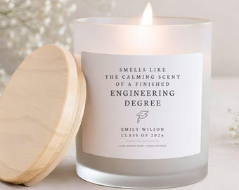 Engineering Degree Custom Candle Graduation Gift Personalized Engineer Gifts Engineering Graduate Congratulations Grad Gifts New Engineers