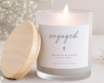 Engaged Custom Candle Personalized Unique Engagement Party Gifts for Couple Best Friend Bride to Be Gift Future Mrs Bridal Shower Present