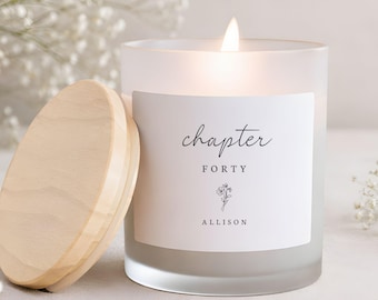 40th Birthday Custom Candle Chapter 40 Personalized Candle 1985 Birthday Present 40th Gift for Sister Mom Daughter Forties Era Forty Years