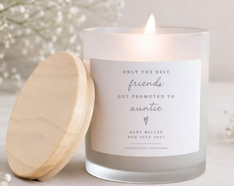 Custom Pregnancy Announcement Candle Personalized Future Aunt Gift Personalized Baby Reveal First Time Auntie Keepsake Gifts for Bestie