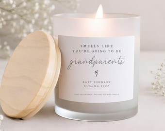 Smells Like You're Going To Be Grandparents Candle- Custom Future Grandma Grandpa Gift Pregnancy Announcement Personalized Baby Reveal Gifts