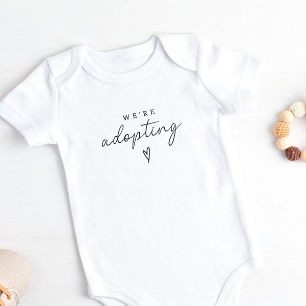 Adoption Announcement- We're Adopting- Adoption Reveal- Hoping to Adopt- Birth Announcement- Adoptive Parents- Adoption Gift- Baby Bodysuit