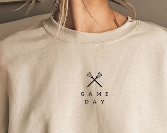 Lacrosse Game Day Sweatshirt- Lacrosse Mom Sweater- Sports Mom Sweater- Mom Gift Sweatshirt- Mom Outfit- Mom Gifts- Minimal Oversized