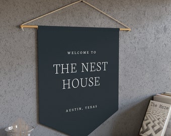 Airbnb Welcome Banner- Rental House Sign- Welcome To Our Home- Vacation Home Pennant- Vacation Rental- VRBO- Housewarming Gift- Hotel Signs