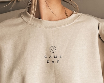 Baseball Game Day Sweatshirt- Baseball Mom Sweater- Sports Mom Sweater- Mom Gift Sweatshirt- Mom Outfit- Mom Gifts- Minimal Oversized
