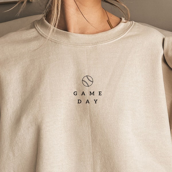 Baseball Game Day Sweatshirt- Baseball Mom Sweater- Sports Mom Sweater- Mom Gift Sweatshirt- Mom Outfit- Mom Gifts- Minimal Oversized