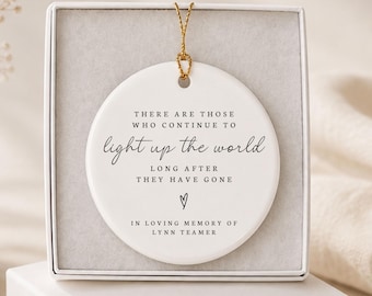Custom Memorial Glass Ornament- Personalized Grief Remembrance Keepsake- In Loving Memory Ornaments- Mom Dad Loss Sympathy Condolence Gifts