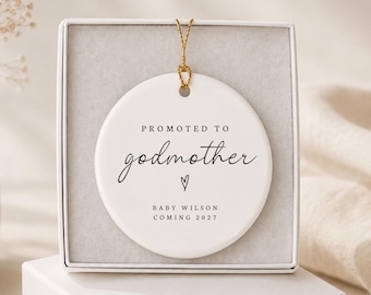 Promoted to Godmother Custom Ornament Personalized Godmother Proposal Pregnancy Announcement Gifts for Godmothers from Godchild Madrina Gift