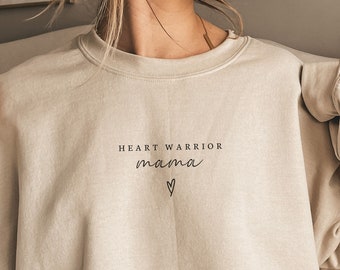 Heart Warrior Mama Sweatshirt- CHD- Open Heart Surgery Gift- Heart Mama Sweatshirt- CHD Awareness- CHD Sweatshirt- Congenital Heart Defect