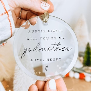 Adorno de vidrio personalizado para madrinas - Propuesta de madrina personalizada - Anuncio de embarazo - Regalo para futuras madrinas - Regalos para padrinos