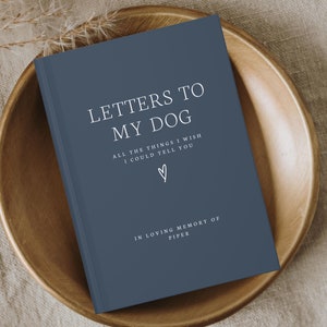 Cartas para meu cachorro Diário personalizado - Presente memorial para cachorro Livro personalizado - Presentes para perda de cachorro - Em memória do cachorro Presente de simpatia - Cachorro no céu
