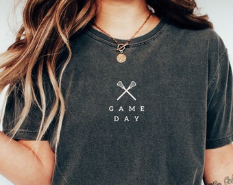 Lacrosse Game Day Shirt- Comfort Colors Lacrosse Mom Shirt- Lacrosse Mama Tee- Coach Gift- Lacrosse Team Shirt- Mom Gifts- Minimal Oversized