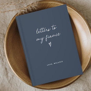 Caderno de cartas para meu noivo - Caro futuro marido - Diário de nome personalizado minimalista - Presentes personalizados para noivos - Cartas do noivo no dia do casamento