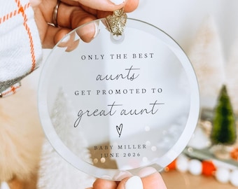 Aunt to Great Aunt Uncle Personalized Ornament Pregnancy Announcement Reveal Gift Future Great Auntie Established Custom New Great Aunt Gift