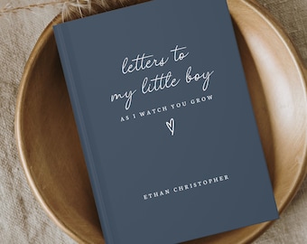 Letters To My Little Boy Notebook- Dear Son Journal- As I Watch You Grow- Personalized Name Journal- Custom Journal New Mom Dad Parent Gift